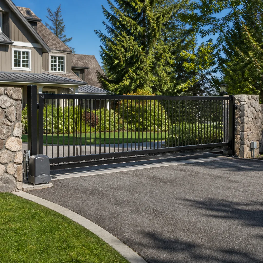 Sliding driveway gates